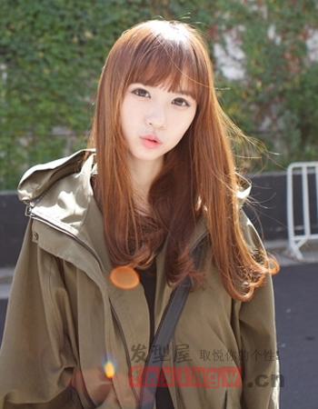  韓式長發髮型圖片    打造清甜美妞范