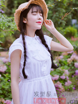  韓式可愛扎發圖片   簡單扎發時尚裝嫩