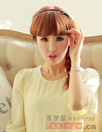 韓式齊劉海髮型圖片 簡單塑造甜美小蘿莉