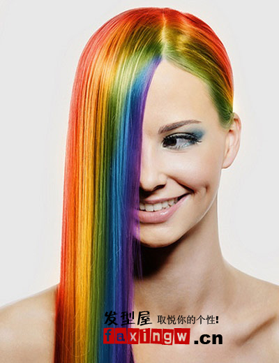 今年最流行的頭髮顏色彩虹色染髮