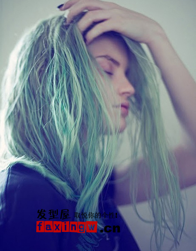 綠色頭髮圖片