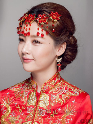 中式新娘龍鳳褂髮型圖片  溫婉氣質好端莊