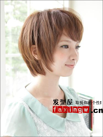 2012最新女生清新斜劉海短髮 盡顯甜美感