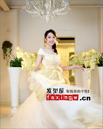 2012明星新娘髮型圖片 蔣夢婕示範純美新娘婚紗照髮型