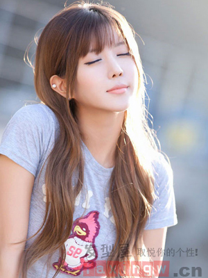 韓式甜美空氣劉海圖片  氣質女神的裝嫩髮型秘籍