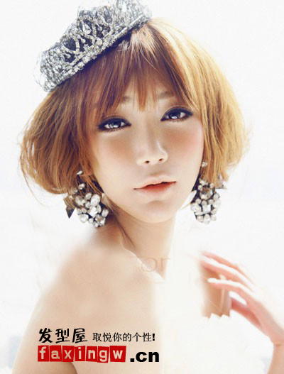 2012韓式短髮新娘髮型 可愛俏麗