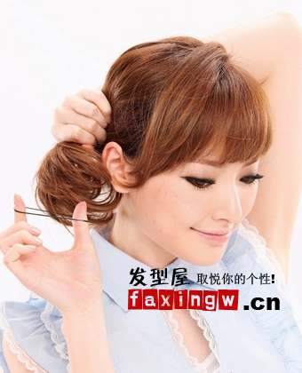 可愛風盤發 diy清純蘿莉髮型