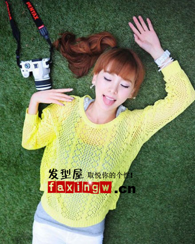 2013女生中長發怎么紮好看 俏皮可愛的的中長發髮型扎法