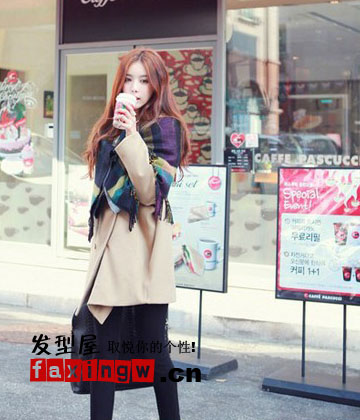 韓國嫩模道暉芝冬季服飾搭配 中分長發女生的搭配技