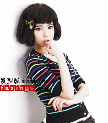 韓國圓臉女星李智恩萬種風情圓臉髮型