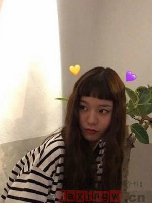 女生二次元劉海長發髮型圖