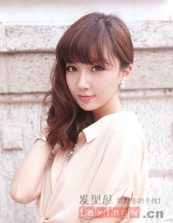 韓式齊劉海髮型圖片 甜美可愛最減齡