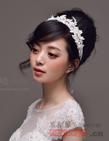 最新新娘斜劉海髮型設計 唯美優雅溫柔風