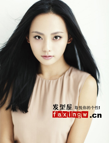 純天然美女黑色長直發