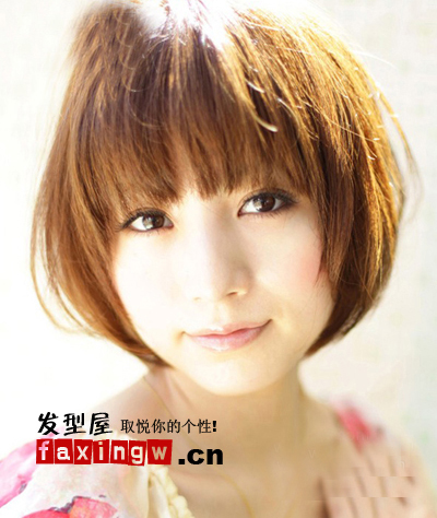 日本氧氣美女圓臉短髮髮型