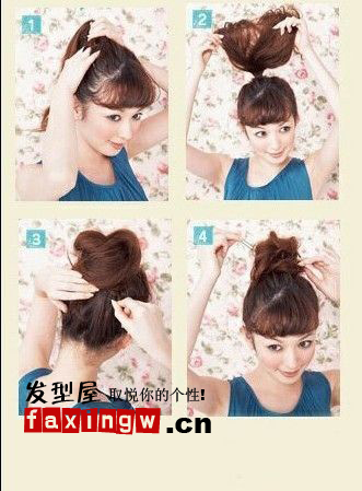 日式髮型 簡單日式盤發圖片