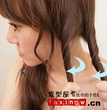俏皮時尚雙馬尾辮的扎法圖解
