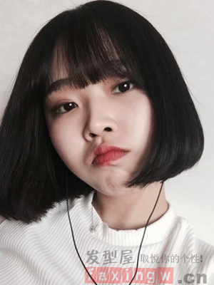 國字臉女生短髮髮型   韓式短髮甜美瘦臉