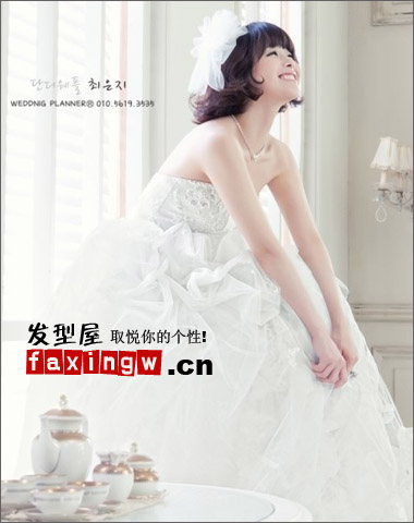 2012韓式短髮新娘造型圖片 散發簡約純淨美