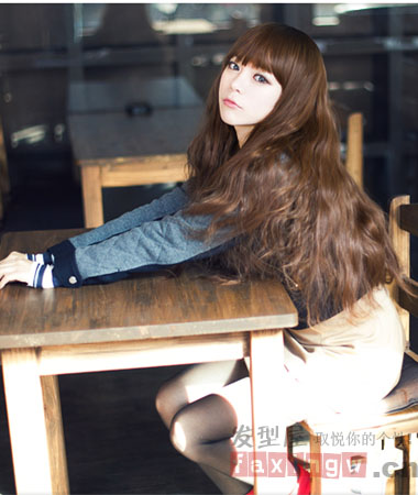韓國中長發燙髮髮型圖片 時尚修顏盡顯甜美范兒