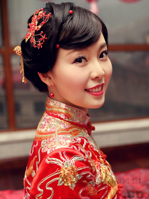 中式新娘龍鳳褂髮型圖片  溫婉氣質好端莊