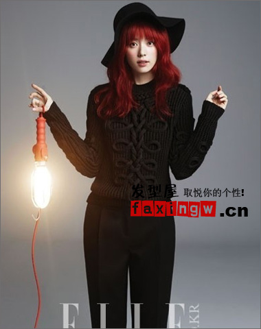 韓孝珠2013年最新髮型 酒紅色染髮時尚搶眼