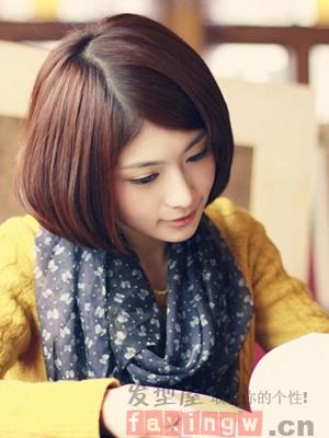 側分直發短髮髮型韓 幹練淑女甜美皆齊