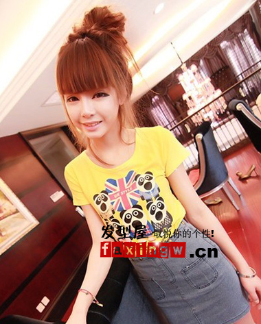 2013女生中長發怎么紮好看 俏皮可愛的的中長發髮型扎法