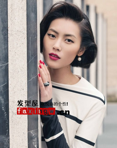 超模劉雯雜誌封面展中式復古短髮 優雅東方美人